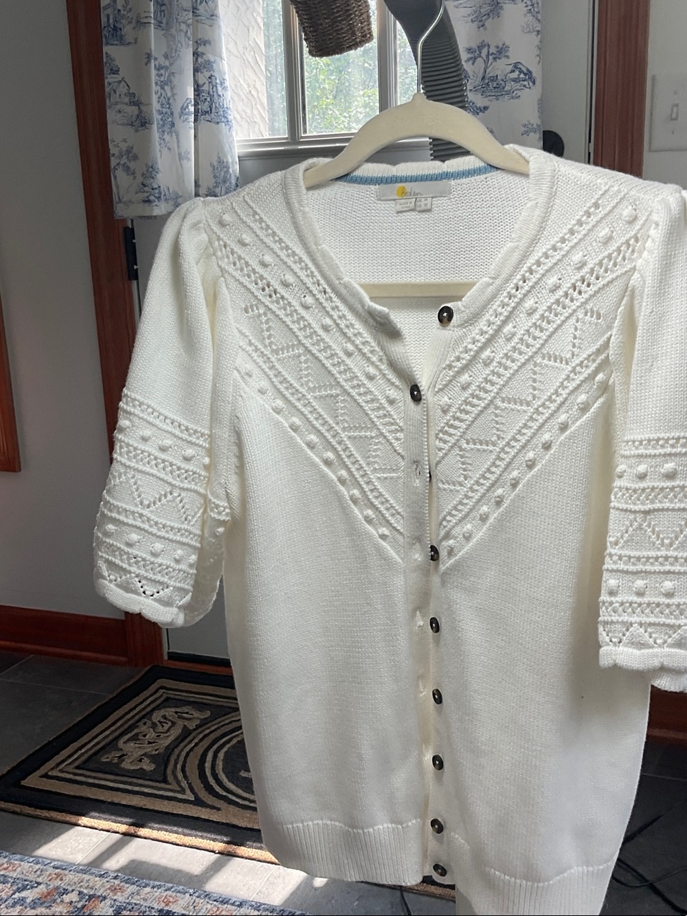 Boden button up cardigan with detailed knit